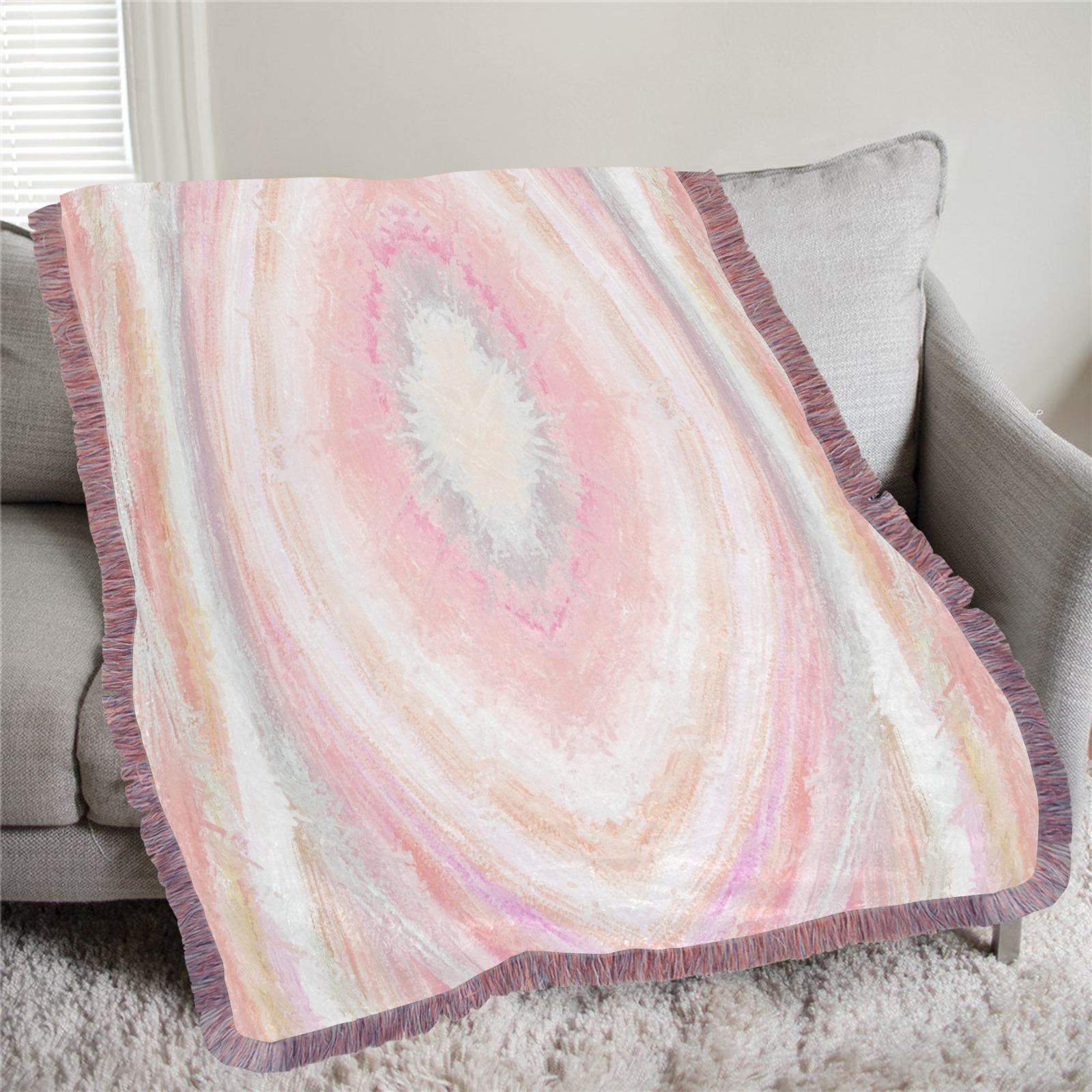 water7 Ultra-Soft Fringe Blanket 50"x60" (Mixed Pink)