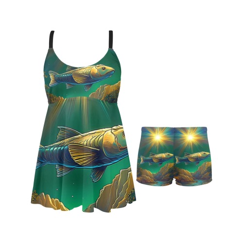 Celestial Swim Chest Pleat Swim Dress (Model S31)