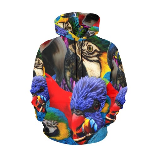 PARROTS All Over Print Hoodie for Women (USA Size) (Model H13)
