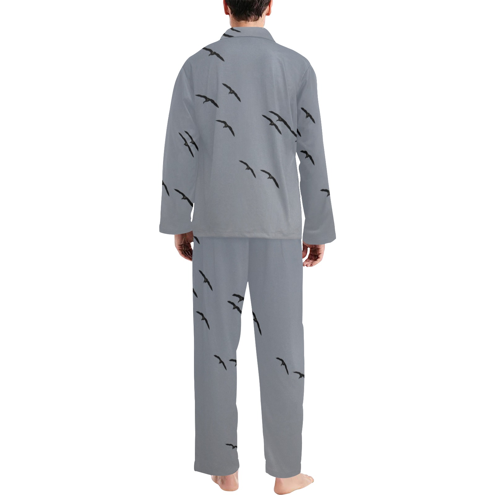 Evening Flight Men's V-Neck Long Pajama Set