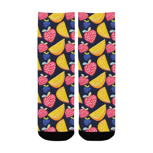 Fruit mix pattern Kids' Custom Socks