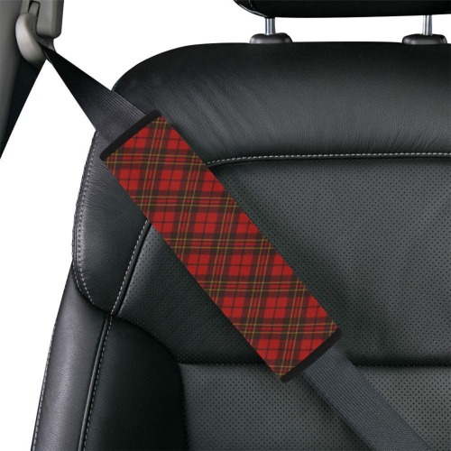 Red tartan plaid winter Christmas pattern holidays Car Seat Belt Cover 7''x10''