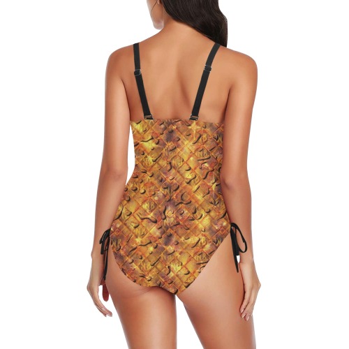 Gold NB by Nico Bielow Drawstring Side One-Piece Swimsuit (Model S14)