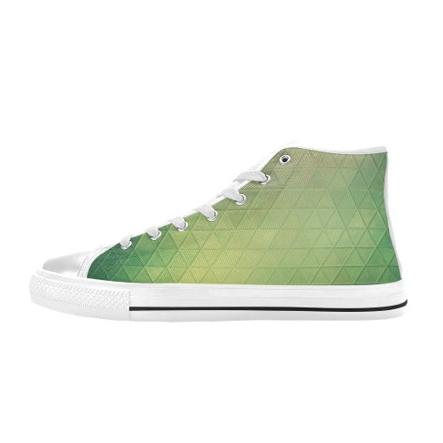 mosaic triangle 12 High Top Canvas Shoes for Kid (Model 017)
