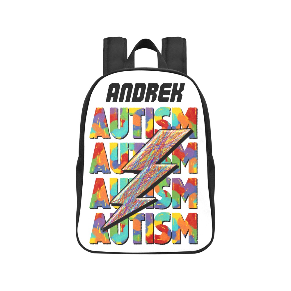 autism_lightning_bolt Fabric School Backpack (Model 1682) (Medium)