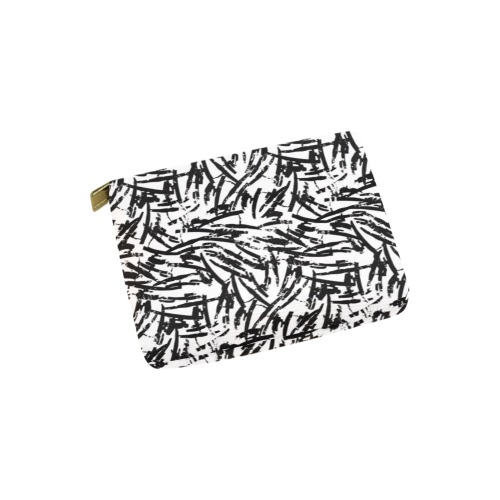 Brush Stroke Black and White Carry-All Pouch 6''x5''