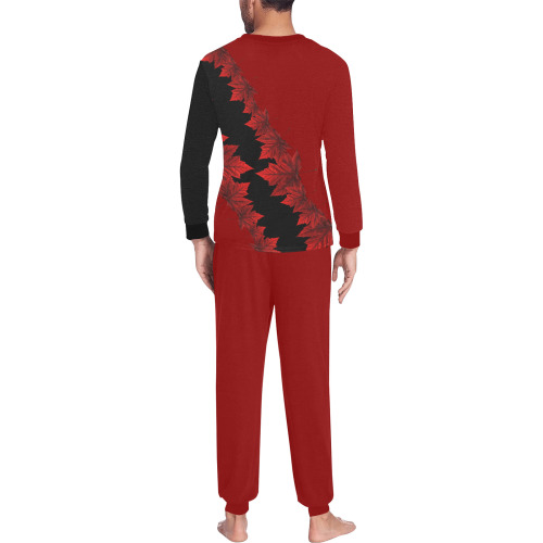 Canada Maple Leaf Pajamas Sets Men's All Over Print Pajama Set with Custom Cuff