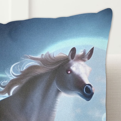 Alien Horse Linen Zippered Pillowcase 18"x18"(Two Sides&Pack of 2)