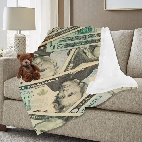 US PAPER CURRENCY Ultra-Soft Micro Fleece Blanket 50"x60" (Thick)
