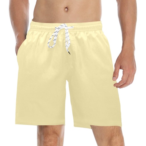 color vanilla Men's Mid-Length Beach Shorts (Model L51)