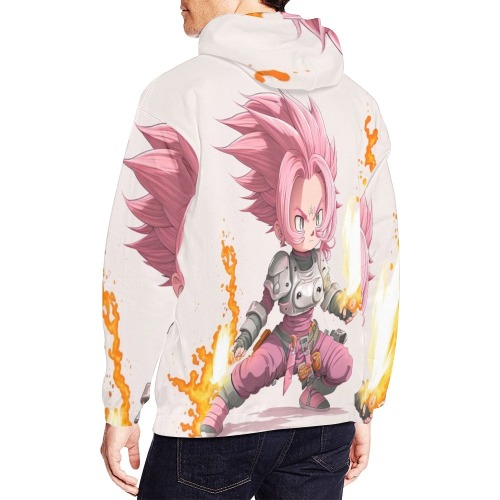 Pink Rage 3D All Over Print Hoodie for Men (USA Size) (Model H13)