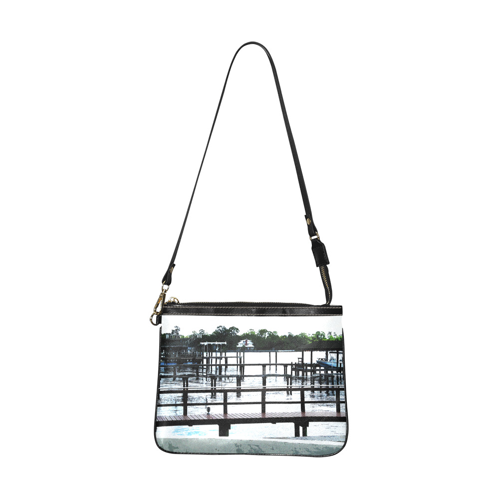 Docks On The River 7580 Small Shoulder Bag (Model 1710)