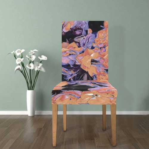 Orange Kalanchoe Plant Removable Dining Chair Cover