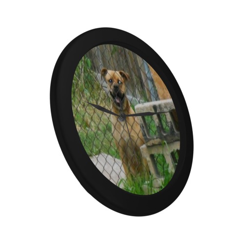 A Smiling Dog Circular Plastic Wall clock