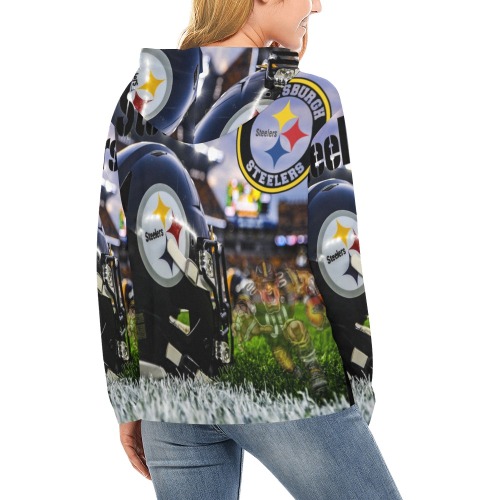 Custom Steelers Ladies Hoodie All Over Print Hoodie for Women (USA Size) (Model H13)