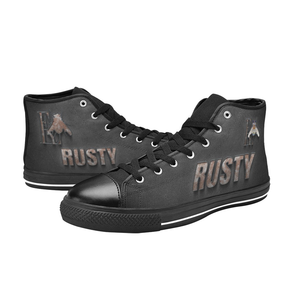 Rusty Collectable Fly Women's Classic High Top Canvas Shoes (Model 017)