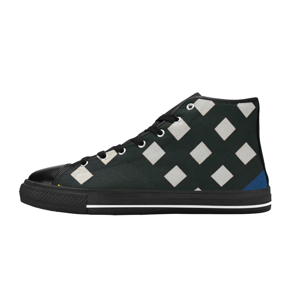Counter-composition XV by Theo van Doesburg- Women's Classic High Top Canvas Shoes (Model 017)