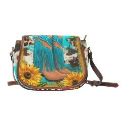 bootssunflowerglitter Saddle Bag/Large (Model 1649)