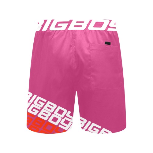 BXB WHT PINK SHORTS Men's Mid-Length Beach Shorts (Model L51)