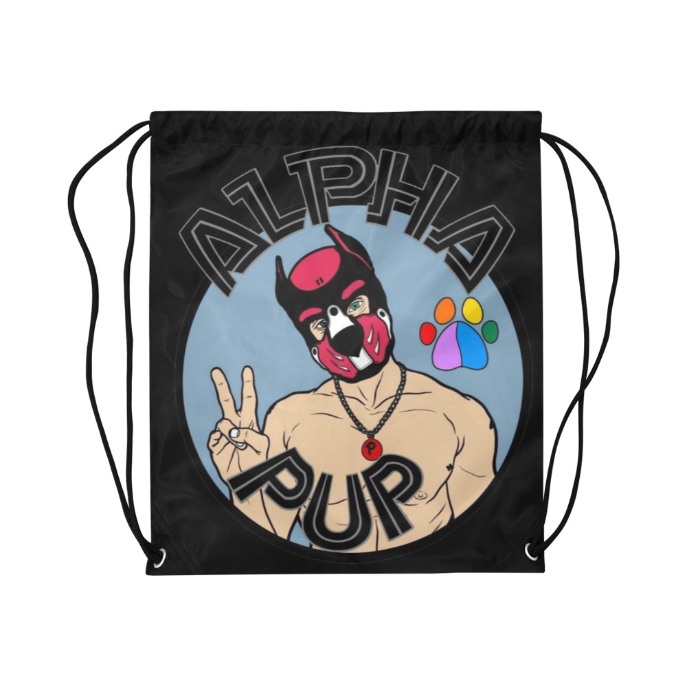Alpha Pup by Fetishworldgay Large Drawstring Bag Model 1604 (Twin Sides)  16.5"(W) * 19.3"(H)