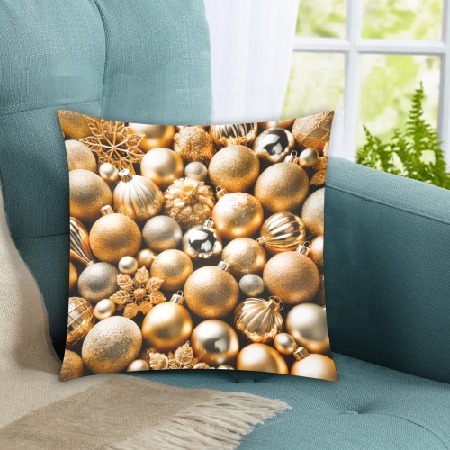 golden baubles Custom Zippered Pillow Cases 16"x16" (Two Sides)