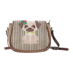 Christmas pug Saddle Bag/Large (Model 1649)