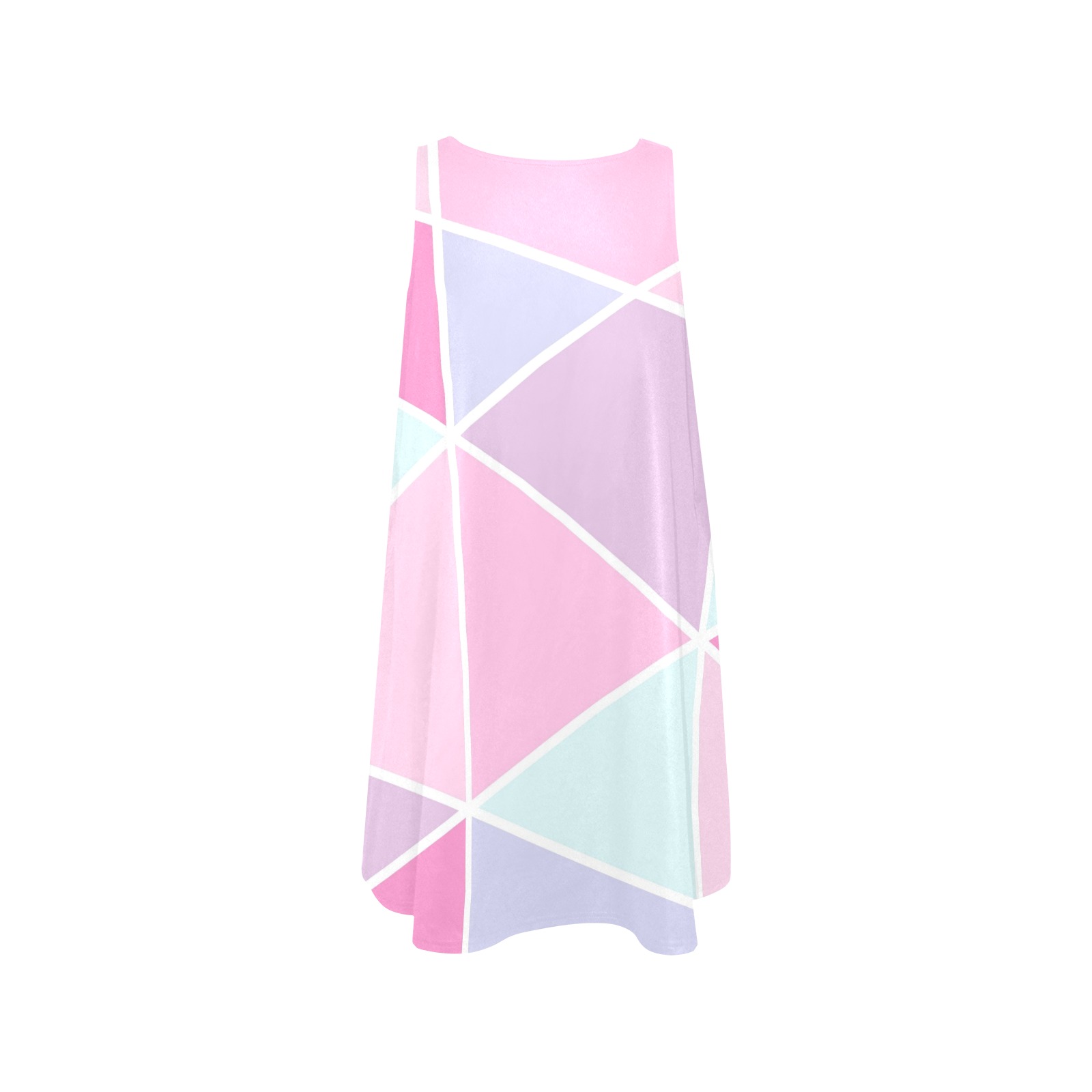 Retro Geometric Pastel Sleeveless A-Line Pocket Dress (Model D57)