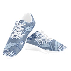Blue Vintage Floral Women's Athletic Shoes (Model 0200)