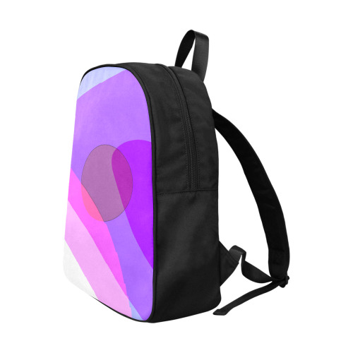 Purple Retro Groovy Abstract 409 Fabric School Backpack (Model 1682) (Large)