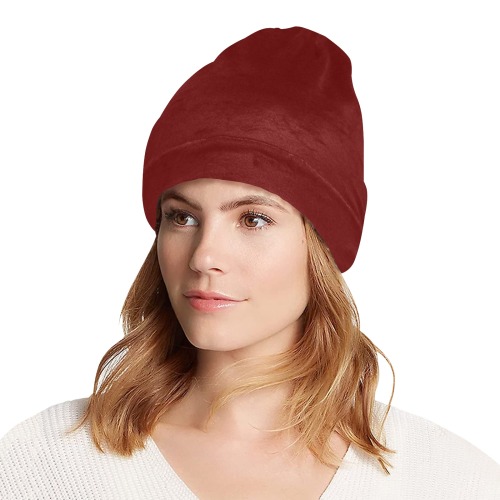 color blood red All Over Print Beanie for Adults