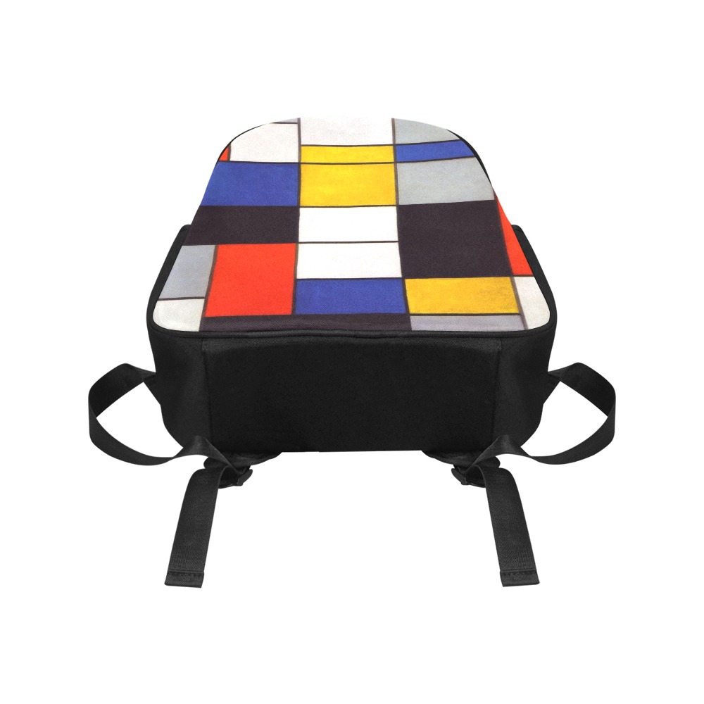 Composition A by Piet Mondrian Multi-Pocket Fabric Backpack (Model 1684)