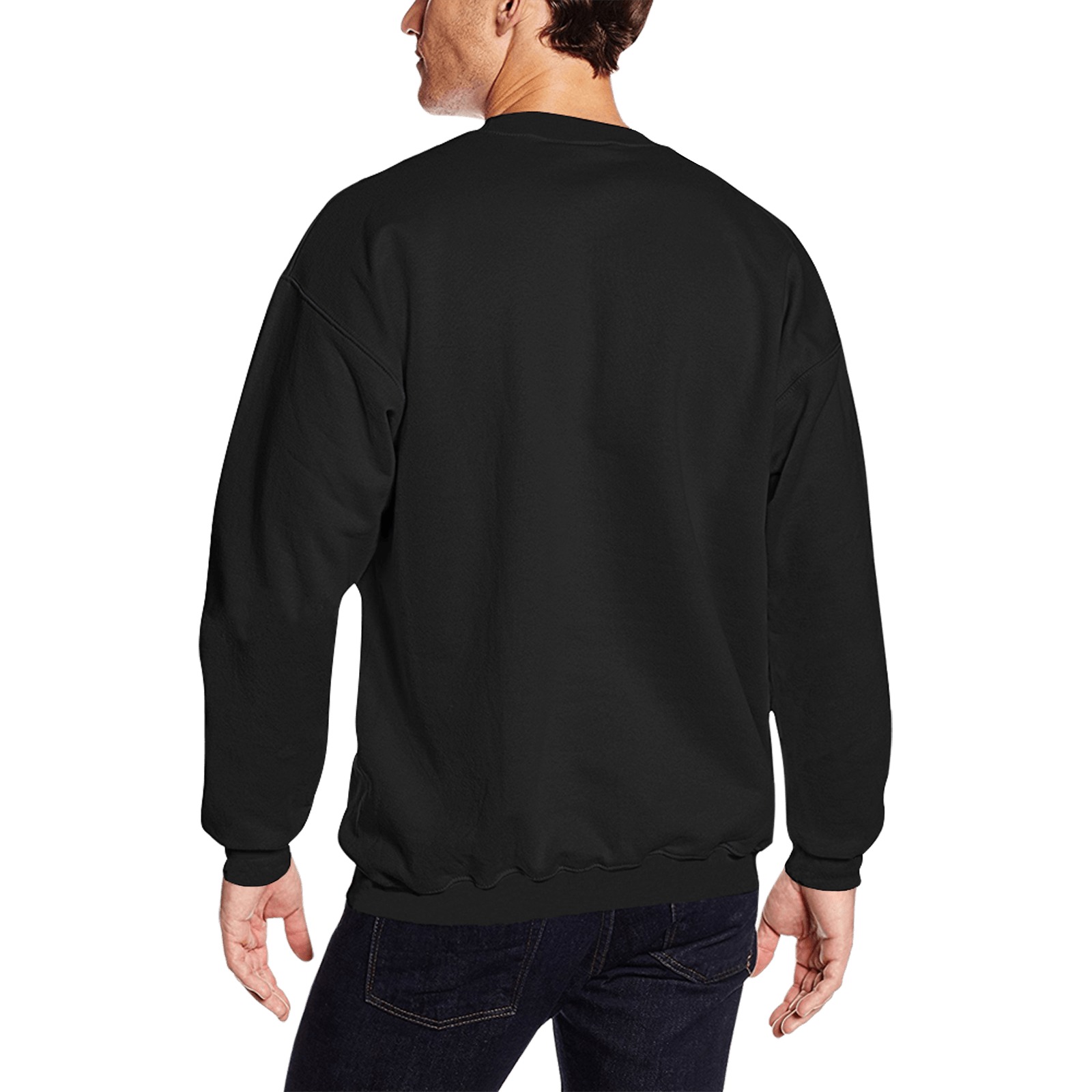 bitcoin-910307 Men's Oversized Fleece Crew Sweatshirt (Model H18)