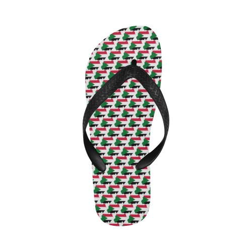 Sudan Map Flags Flip Flops for Men/Women (Model 040)