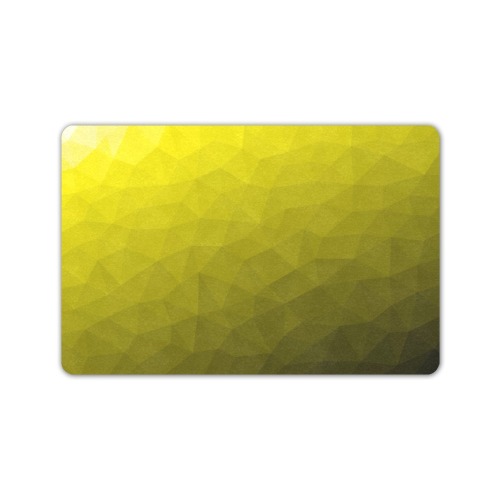 Yellow gradient geometric mesh pattern Doormat 24"x16" (Black Base)