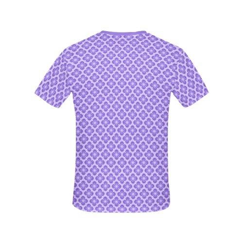 Purple Abstract Floral All Over Print T-Shirt for Women (USA Size) (Model T40)