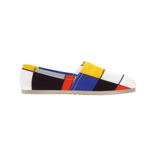 Composition A by Piet Mondrian Women's Classic Canvas Slip-On (Model 1206)