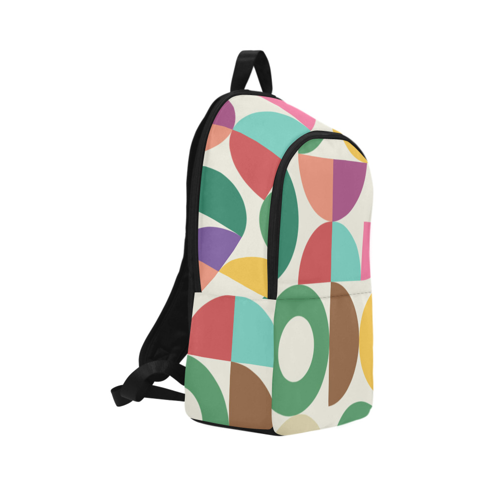 Retro Semi Circle Bauhaus Textile Pattern Fabric Backpack for Adult (Model 1659)