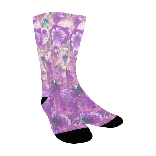 flowers pink/ mauve Women's Custom Socks