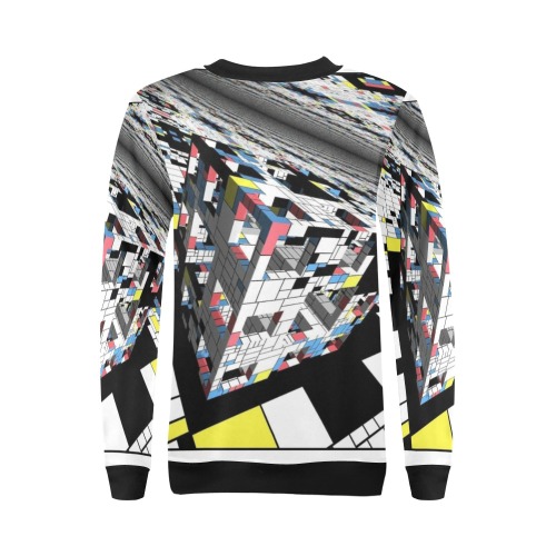 3D cube All Over Print Crewneck Sweatshirt for Women (Model H18)