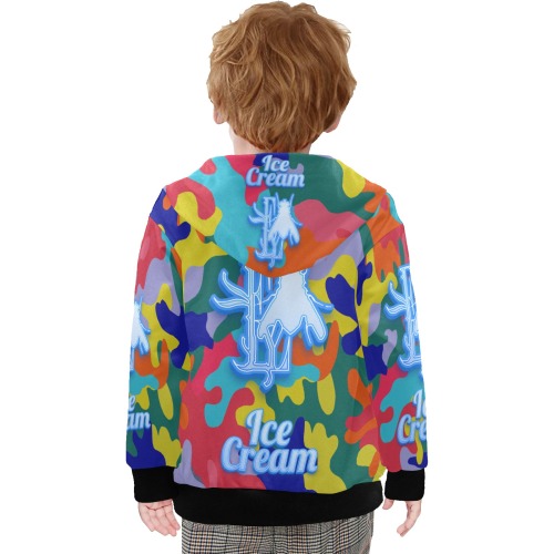 Ice Cream Collectable Fly Little Boys' Zip Up Hoodie (Model H58)