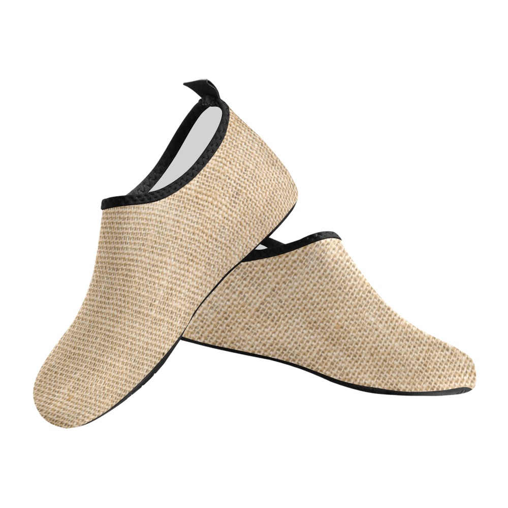 Burlap Fabric Men's Slip-On Water Shoes (Model 056)