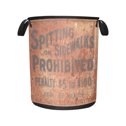 Spitting prohibited, old metall plate photo Laundry Bag (Large)