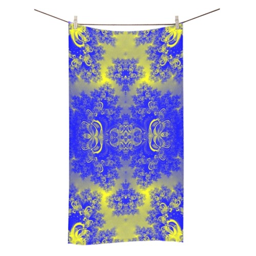 Sunlight and Blueberry Plants Frost Fractal Bath Towel 30"x56"