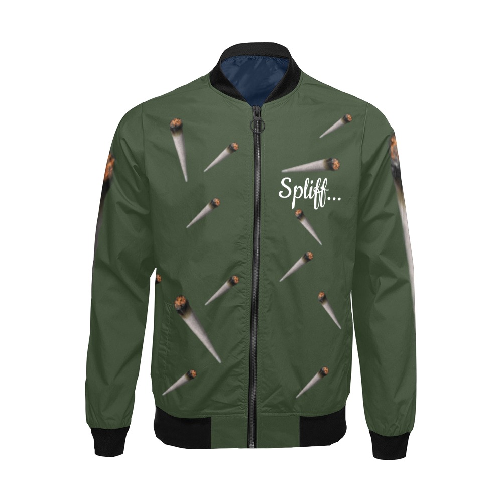 Spliff Green bomber Jacket All Over Print Bomber Jacket for Men (Model H19)