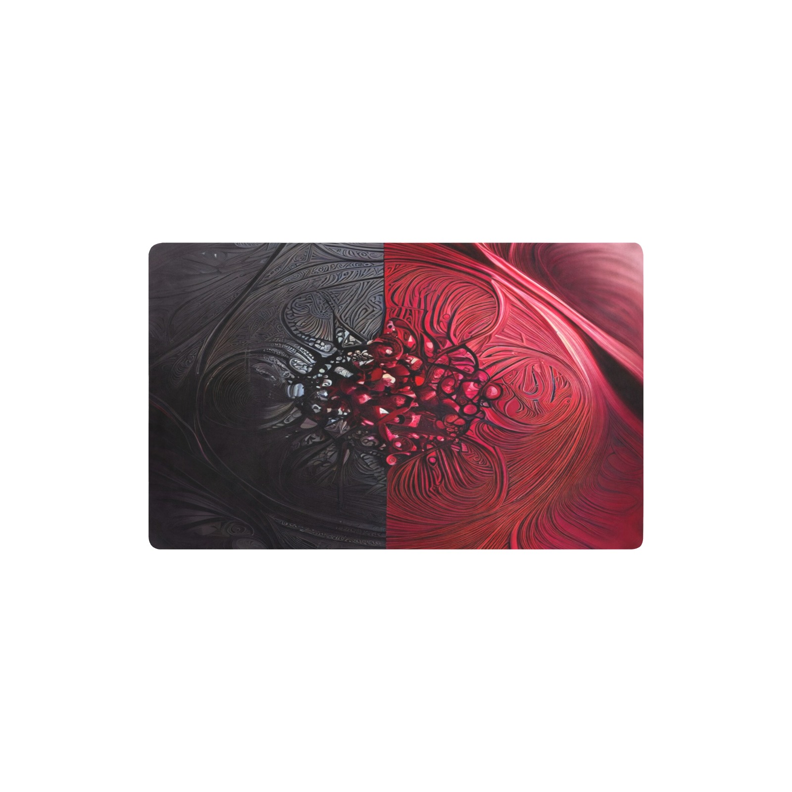 red and black shield Kitchen Mat 32"x20"