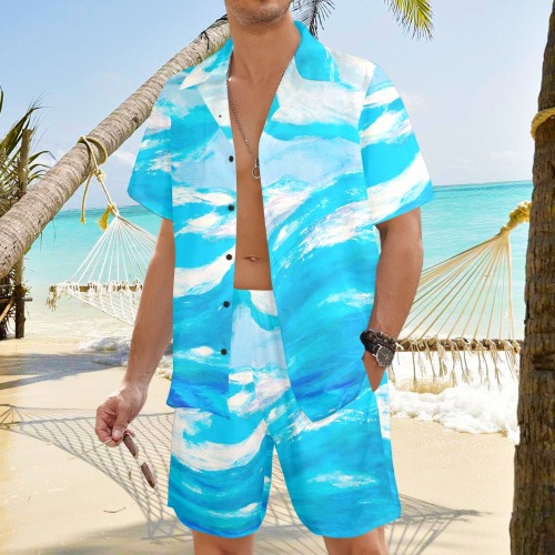 El Mar Collection Men's Shirt and Shorts Outfit (Set26)