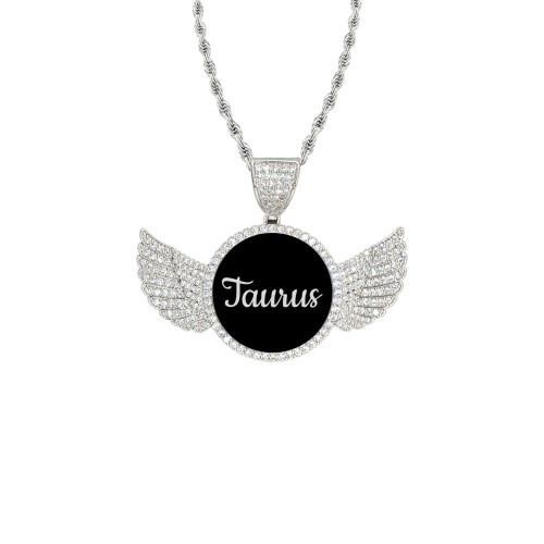 bb rehhh Wings Silver Photo Pendant with Rope Chain