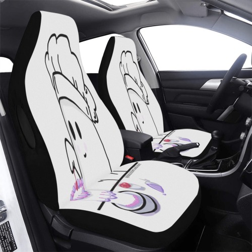 Ghost Decorating A Cake With A White Background Car Seat Cover Airbag Compatible (Set of 2)
