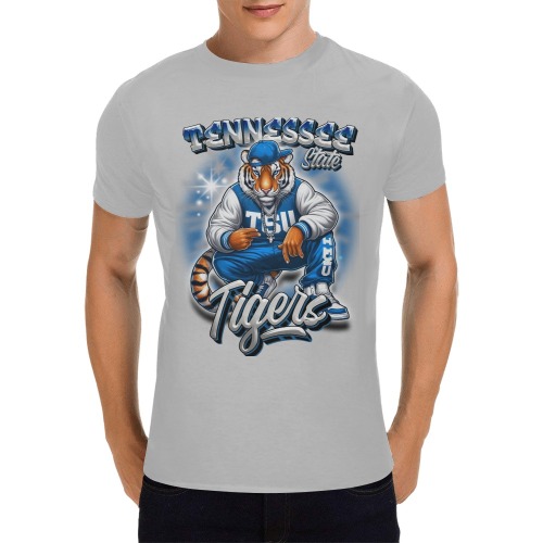 TSU TIGER-WHITE Men's T-Shirt in USA Size (Front Printing Only)