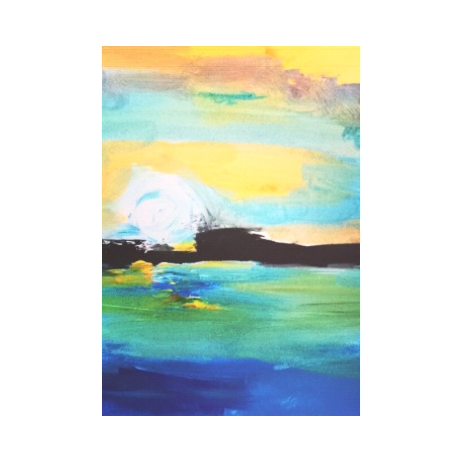 yellow blue sunset Garden Flag 28''x40'' (Two Sides Printing)